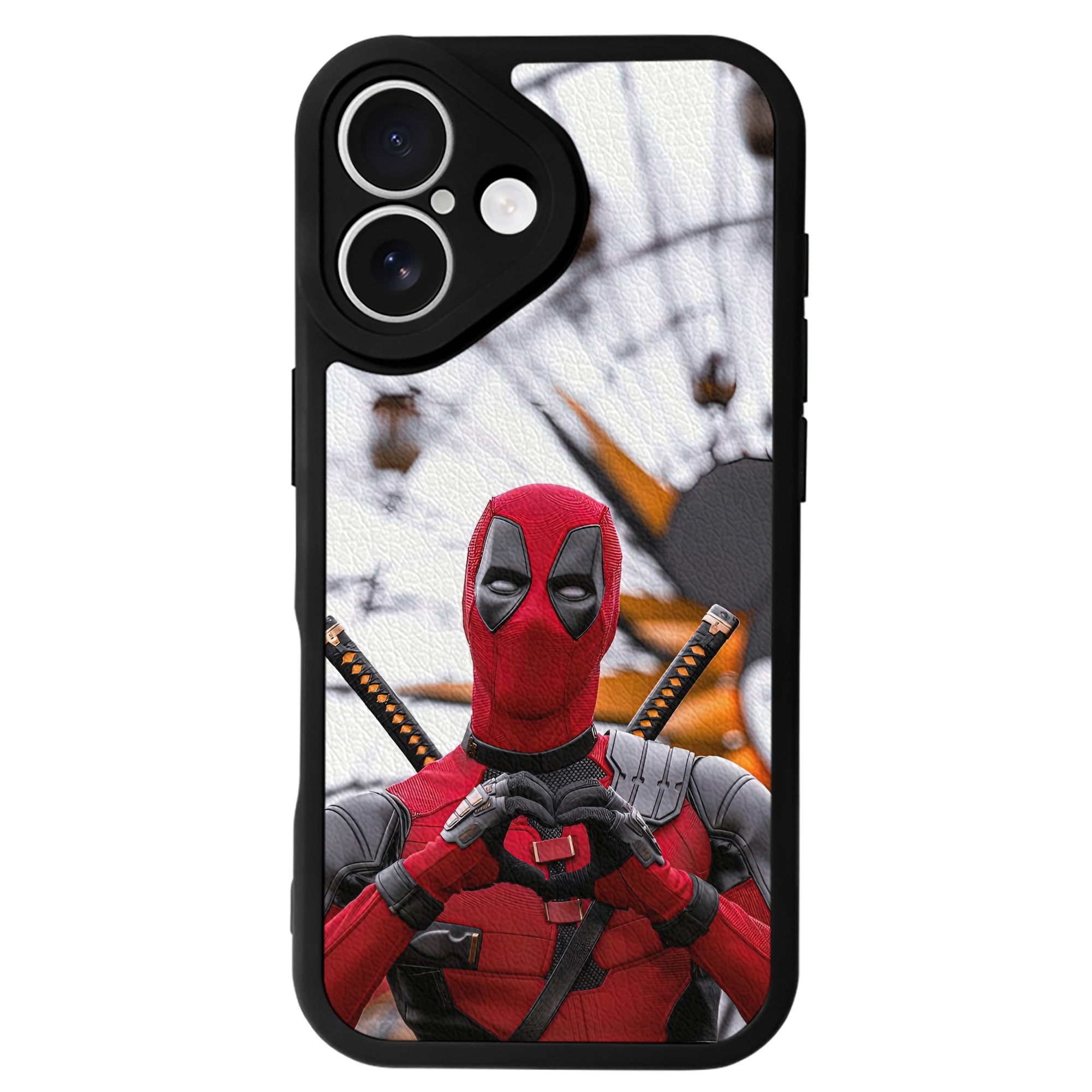 （画像用） Deadpool デッドプール 【iPhone 16シリーズ対応】シリコンスマホケース（レザー調） 材質：シリコン
